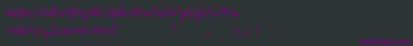 Czcionka GiseleScript – fioletowe czcionki na czarnym tle