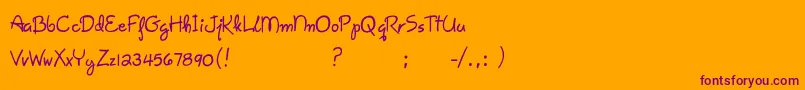 GiseleScript Font – Purple Fonts on Orange Background