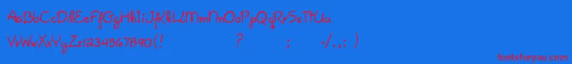 GiseleScript Font – Red Fonts on Blue Background