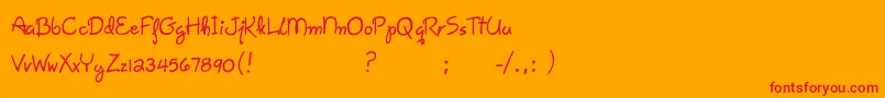 GiseleScript Font – Red Fonts on Orange Background