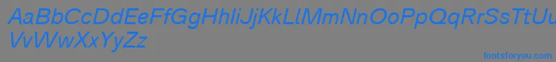 Analogue56oblique-Schriftart – Blaue Schriften auf grauem Hintergrund