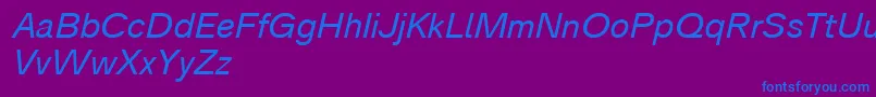Analogue56oblique Font – Blue Fonts on Purple Background