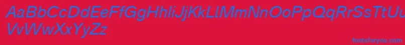 Analogue56oblique-Schriftart – Blaue Schriften auf rotem Hintergrund