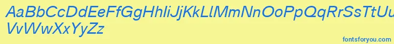 Analogue56oblique Font – Blue Fonts on Yellow Background