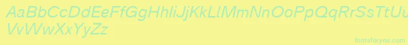 Analogue56oblique Font – Green Fonts on Yellow Background