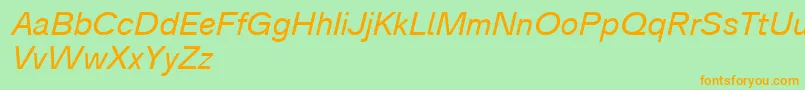 Analogue56oblique Font – Orange Fonts on Green Background