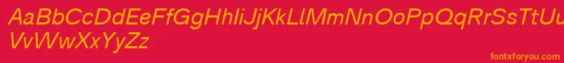 Analogue56oblique Font – Orange Fonts on Red Background