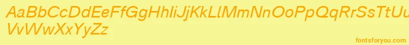 Analogue56oblique Font – Orange Fonts on Yellow Background