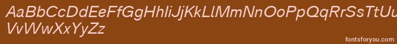 Analogue56oblique Font – Pink Fonts on Brown Background