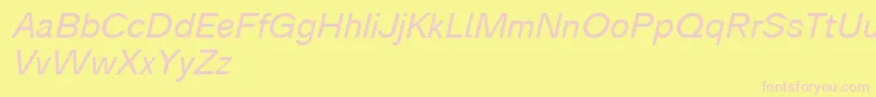 Analogue56oblique Font – Pink Fonts on Yellow Background