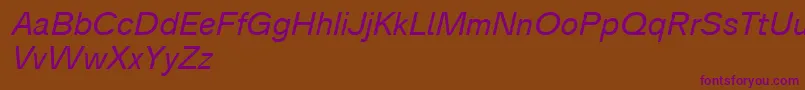 Analogue56oblique Font – Purple Fonts on Brown Background