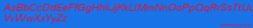 Analogue56oblique Font – Red Fonts on Blue Background