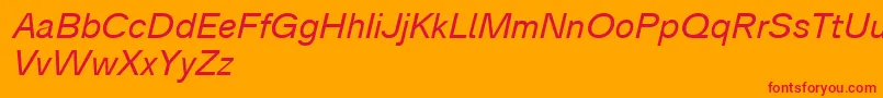 Analogue56oblique Font – Red Fonts on Orange Background
