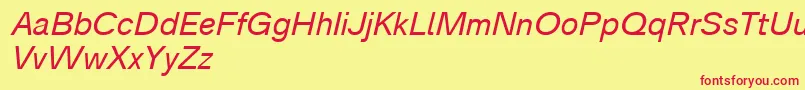 Analogue56oblique Font – Red Fonts on Yellow Background