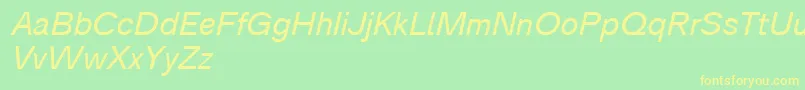 Analogue56oblique Font – Yellow Fonts on Green Background