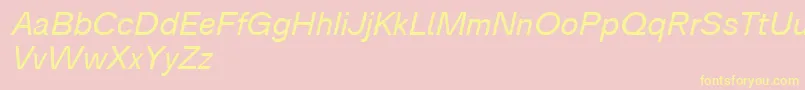 Analogue56oblique Font – Yellow Fonts on Pink Background