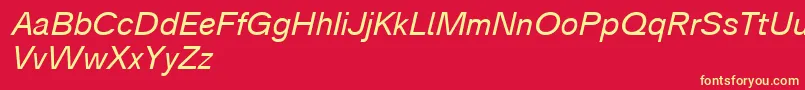 Analogue56oblique Font – Yellow Fonts on Red Background