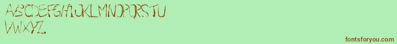Fonte BuryMe – fontes marrons em um fundo verde