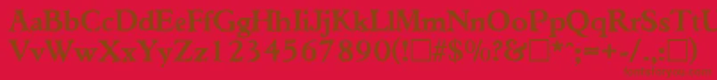 Police TiconderogaRegular – polices brunes sur fond rouge