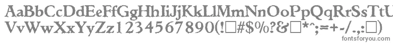 TiconderogaRegular-fontti – harmaat kirjasimet valkoisella taustalla