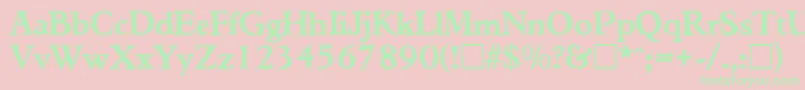 TiconderogaRegular-Schriftart – Grüne Schriften auf rosa Hintergrund