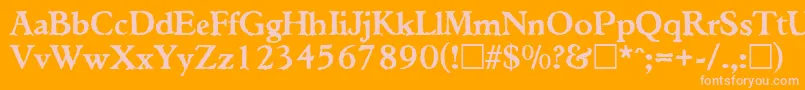 Шрифт TiconderogaRegular – розовые шрифты на оранжевом фоне