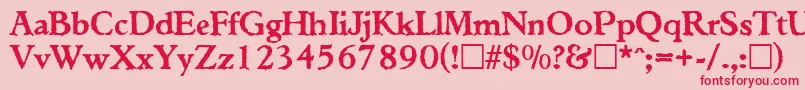 TiconderogaRegular Font – Red Fonts on Pink Background