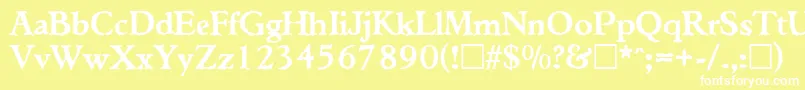 TiconderogaRegular Font – White Fonts on Yellow Background