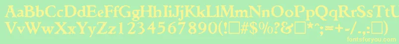 TiconderogaRegular Font – Yellow Fonts on Green Background