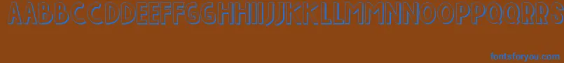 IndahPapuaku-fontti – siniset fontit ruskealla taustalla