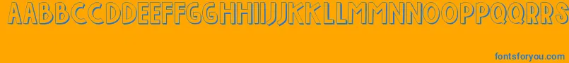 IndahPapuaku Font – Blue Fonts on Orange Background