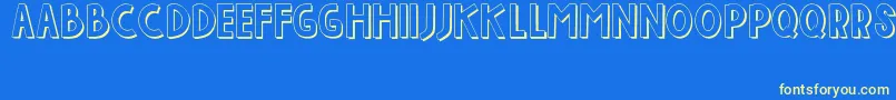 IndahPapuaku Font – Yellow Fonts on Blue Background