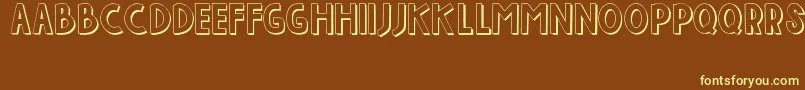 IndahPapuaku Font – Yellow Fonts on Brown Background