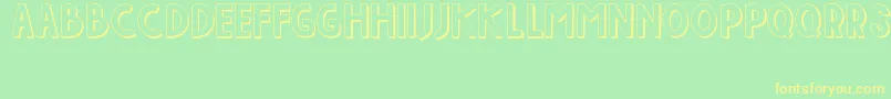 IndahPapuaku-fontti – keltaiset fontit vihreällä taustalla
