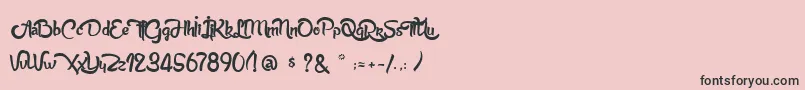 AnabelleScriptLight Font – Black Fonts on Pink Background