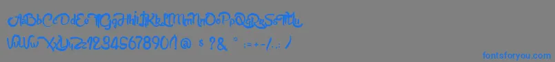 AnabelleScriptLight-fontti – siniset fontit harmaalla taustalla
