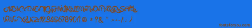 AnabelleScriptLight Font – Brown Fonts on Blue Background