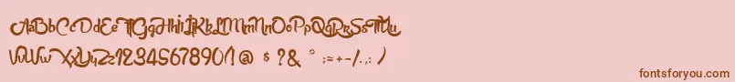 AnabelleScriptLight Font – Brown Fonts on Pink Background