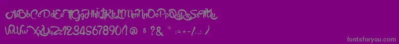 Police AnabelleScriptLight – polices grises sur fond violet
