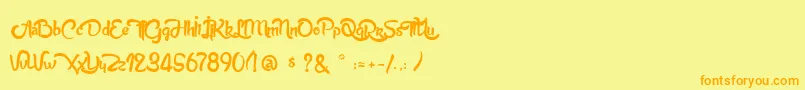 fuente AnabelleScriptLight – Fuentes Naranjas Sobre Fondo Amarillo
