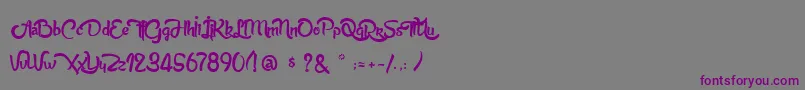 AnabelleScriptLight Font – Purple Fonts on Gray Background