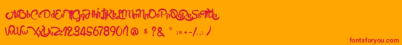 fuente AnabelleScriptLight – Fuentes Rojas Sobre Fondo Naranja