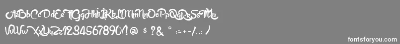 AnabelleScriptLight-Schriftart – Weiße Schriften auf grauem Hintergrund