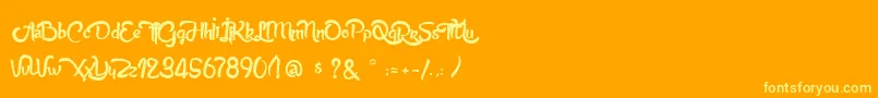 AnabelleScriptLight Font – Yellow Fonts on Orange Background