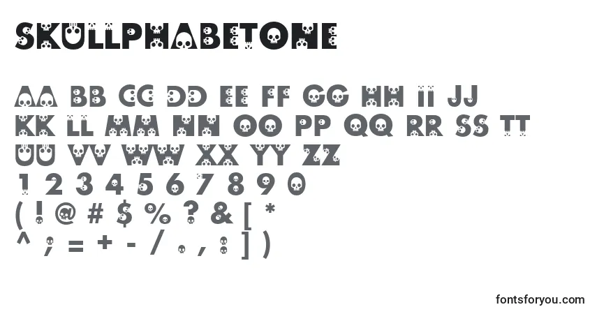 A fonte Skullphabetone – alfabeto, números, caracteres especiais