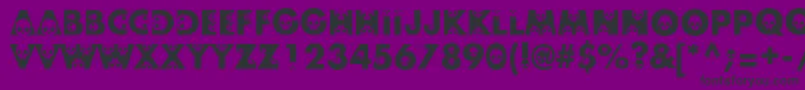 fuente Skullphabetone – Fuentes Negras Sobre Fondo Morado
