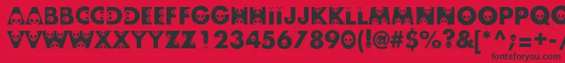 Skullphabetone Font – Black Fonts on Red Background