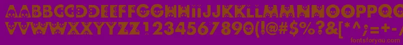 Fonte Skullphabetone – fontes marrons em um fundo roxo
