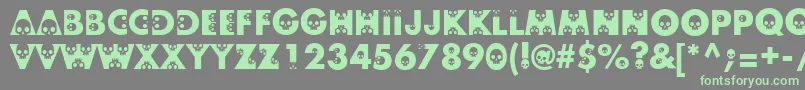 Skullphabetone Font – Green Fonts on Gray Background