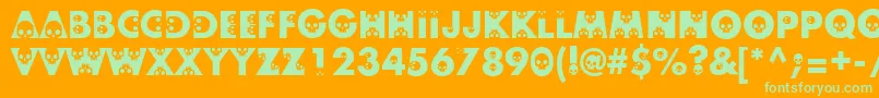 Шрифт Skullphabetone – зелёные шрифты на оранжевом фоне
